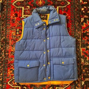 Blue Puffer Vest with Yellow Lining